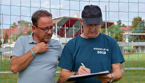 zahájení přípravy, Miloš Exnar a Jiří Podolník starší, 8.7.2024, foto: Václav Mlejnek